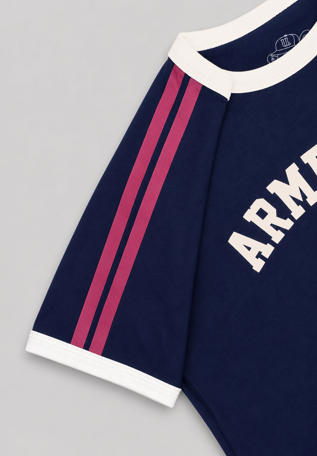 Armenia Varsity Cropped Baby Tee - Navy