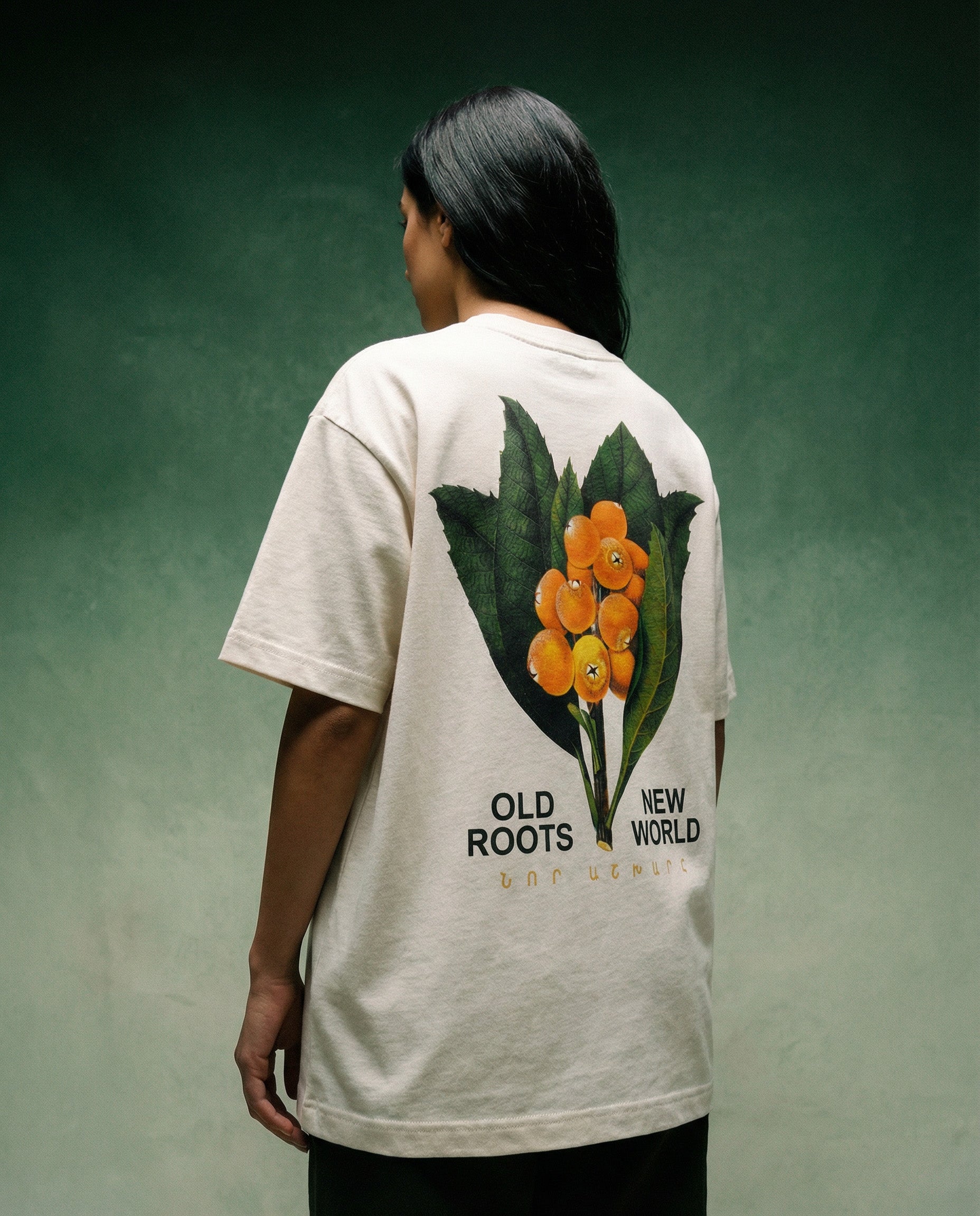 Old Roots, New World Loquat T-Shirt – Bone (Premium Boxy Fit)