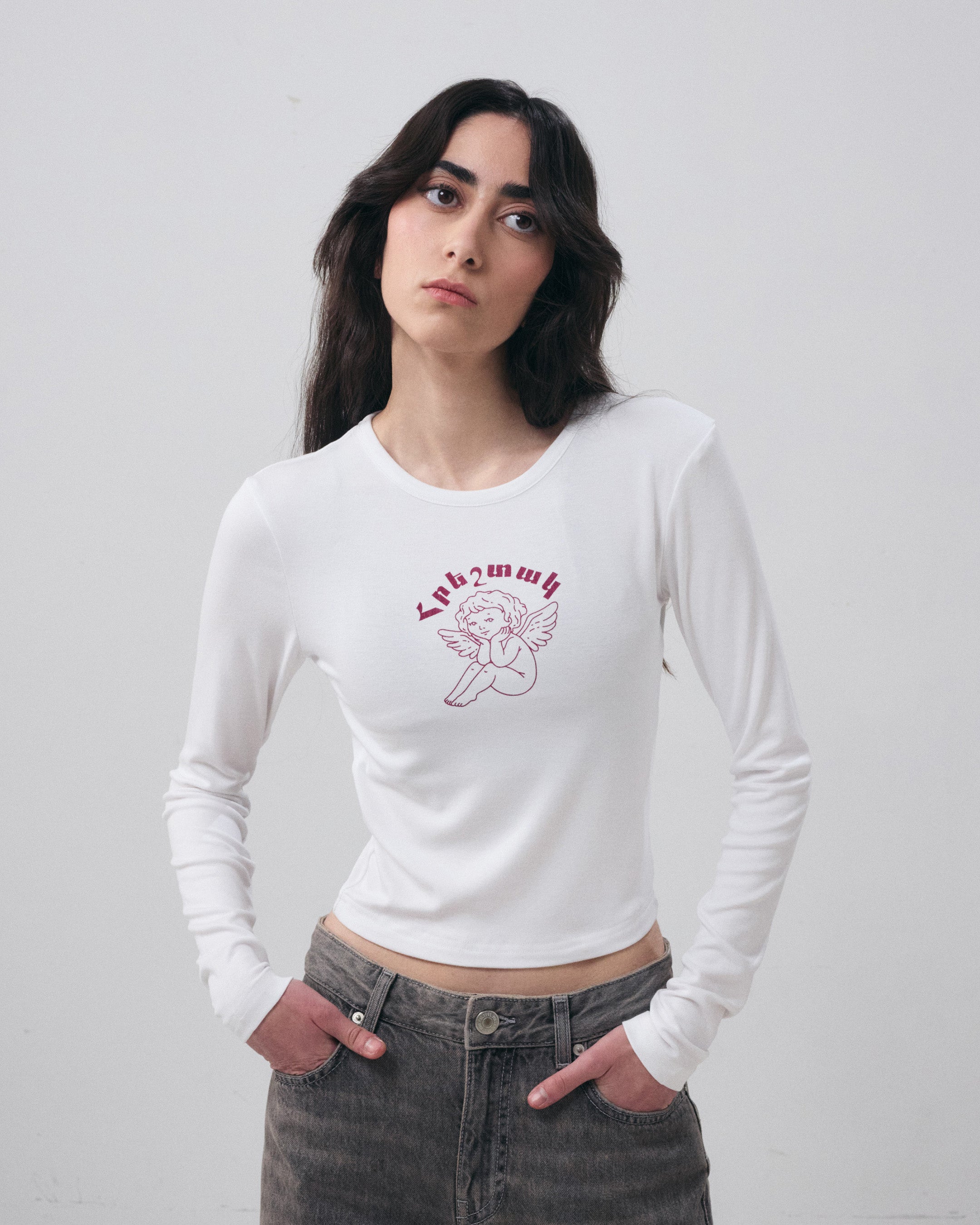 Armenian Angel Long Sleeve Baby Tee