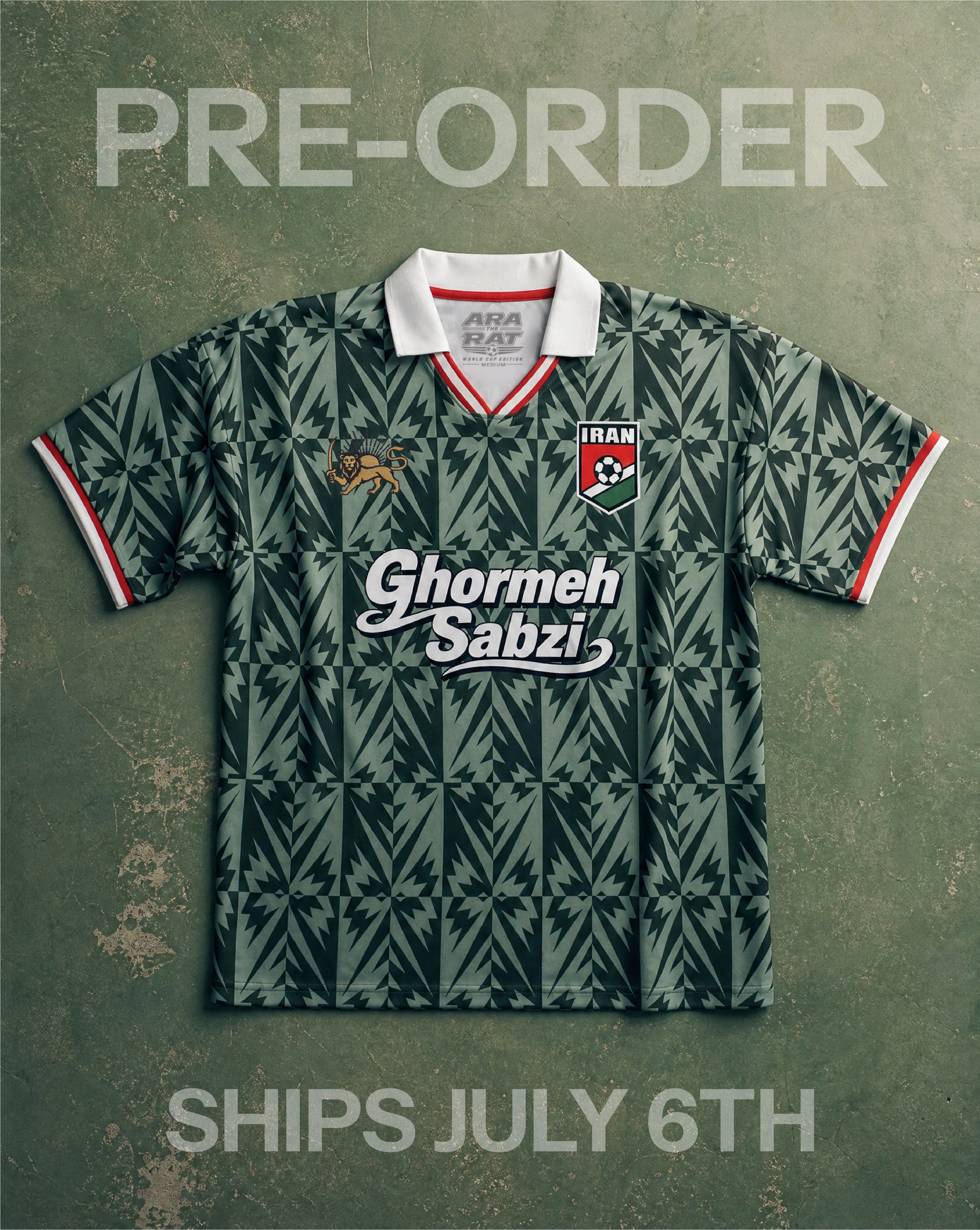 Iran Football Soccer Shirt - PRE ORDER: SHIPS JULY 6th