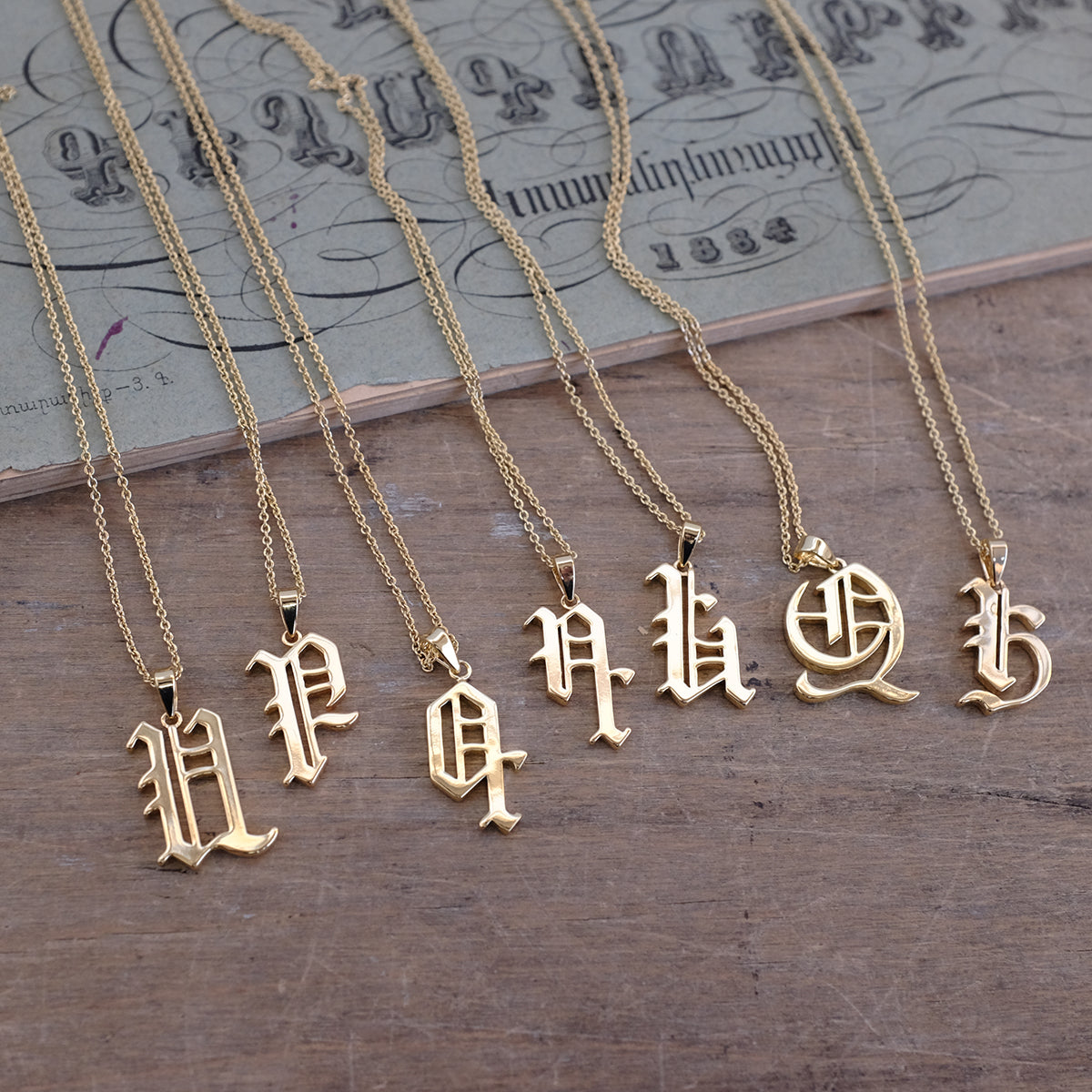 Gold Plated 19th Century Armenian Letter Necklace