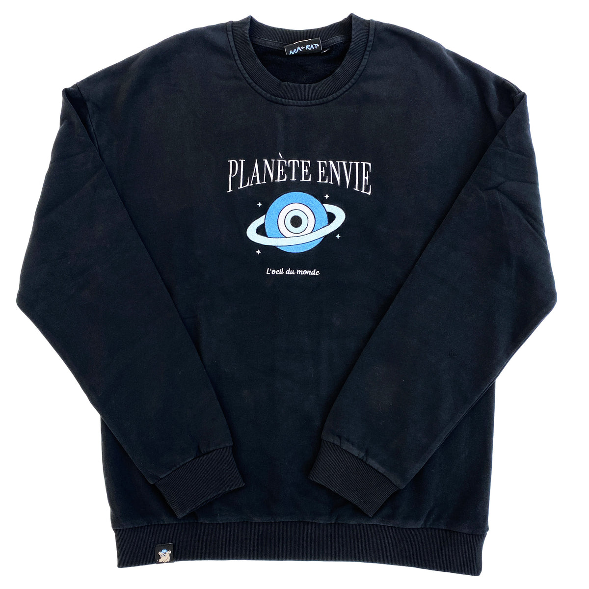 🚨ONLY ONE🚨 Evil Eye Planet Envié Crewneck Sweatshirt - LARGE / NAVY BLUE