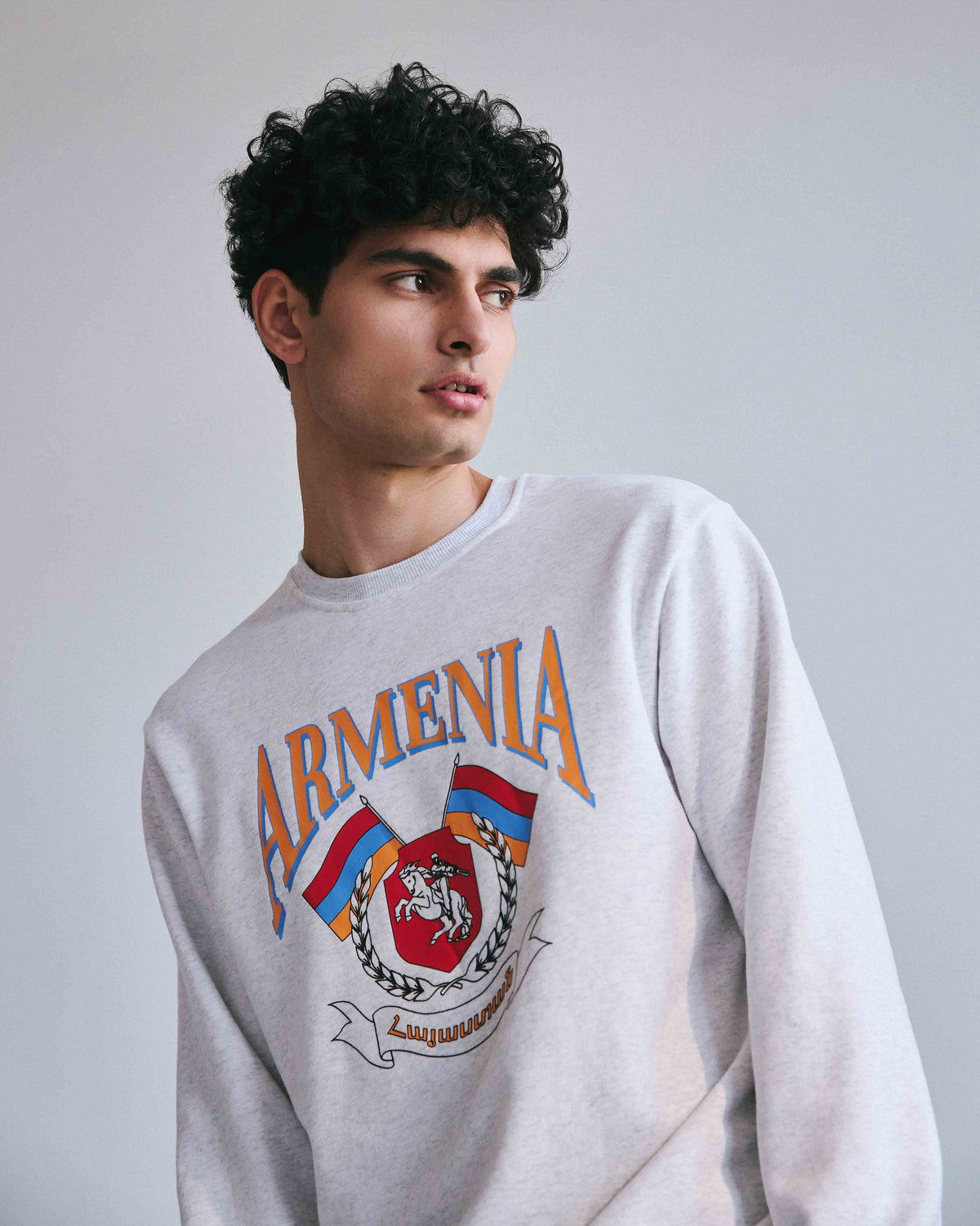 90s Armenia Heritage Brushed Fleece Crewneck Sweatshirt