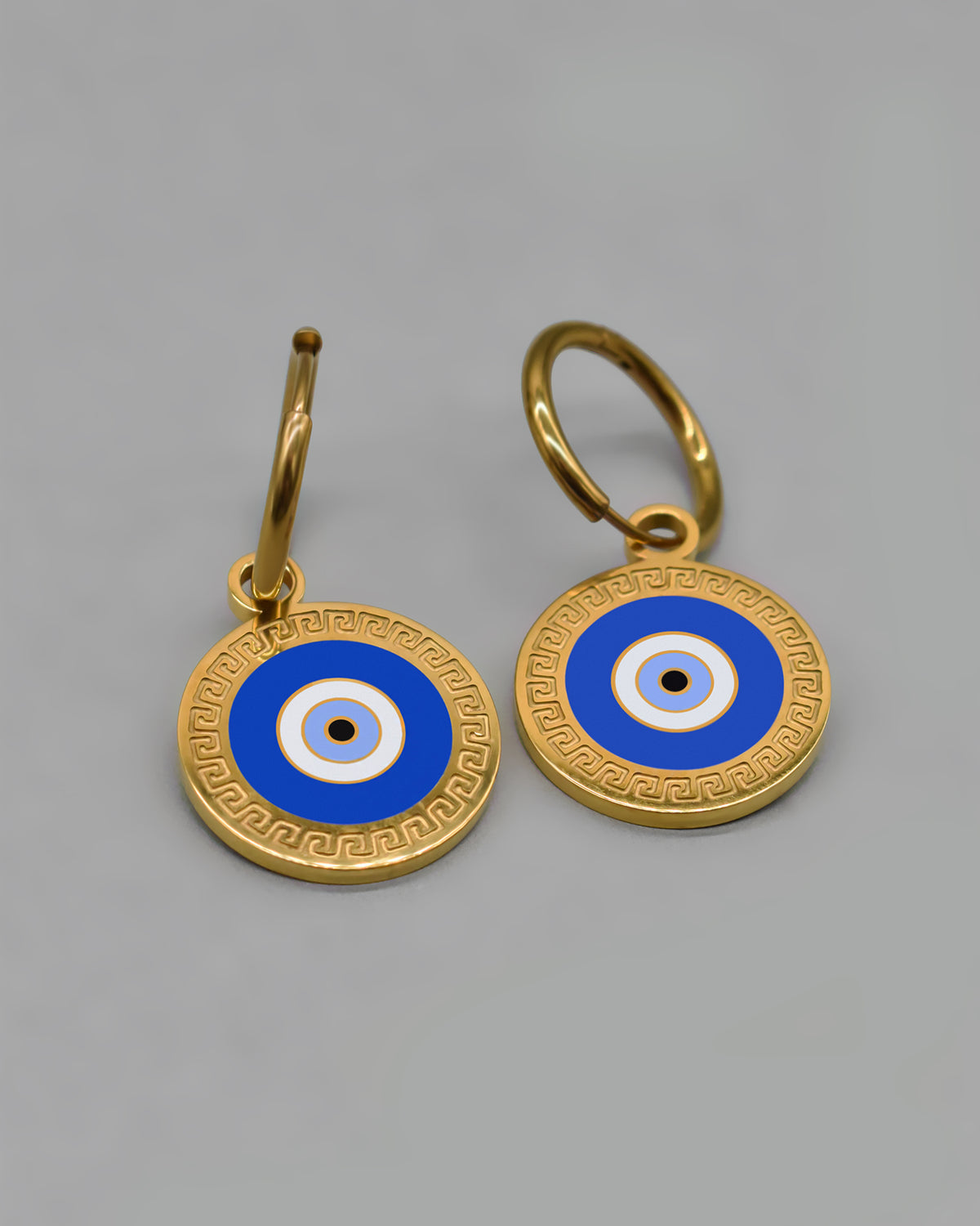 Evil Eye 18K Gold Plated Hoop Earrings