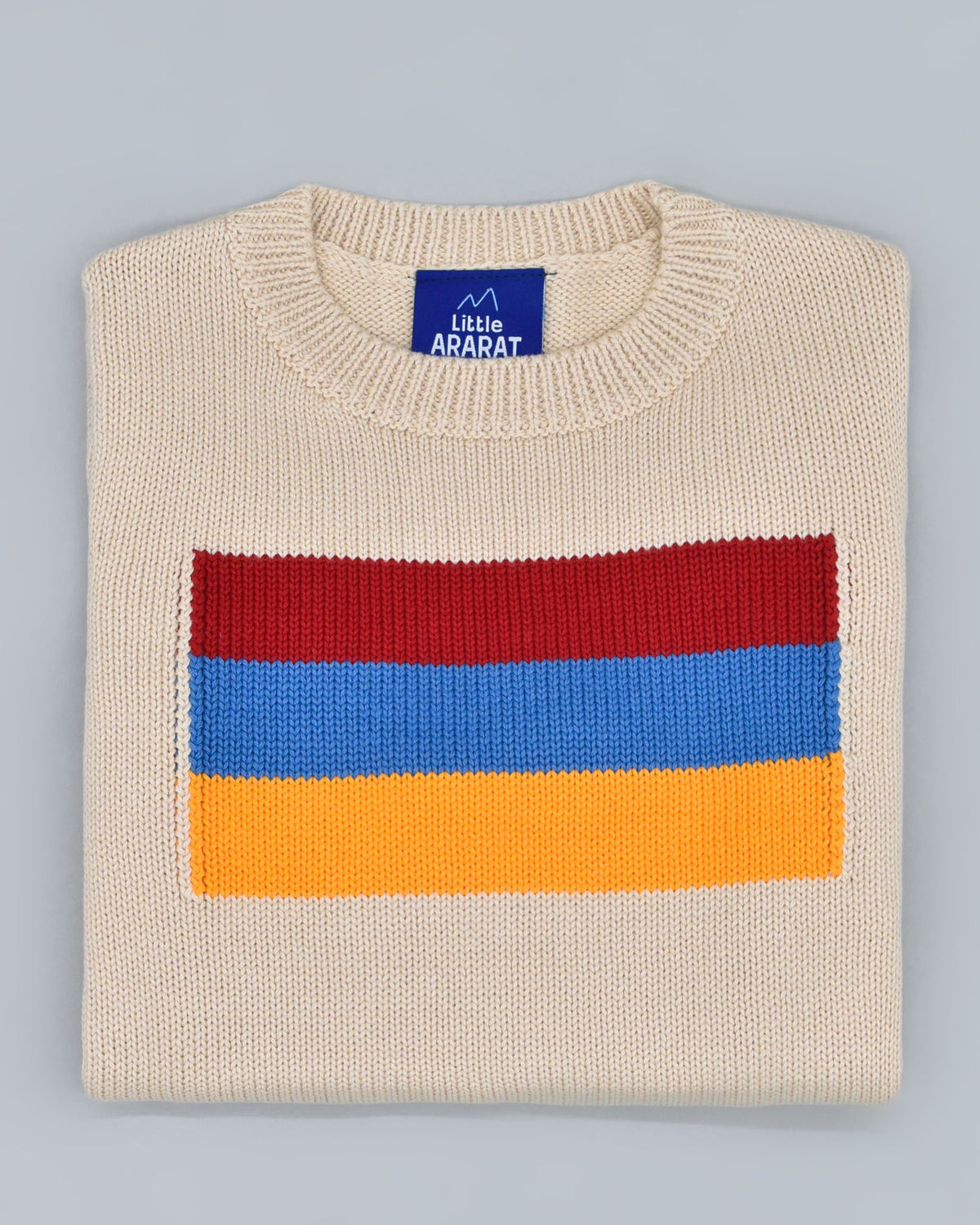 Toddler Knitted Armenia Flag Sweater (Beige)