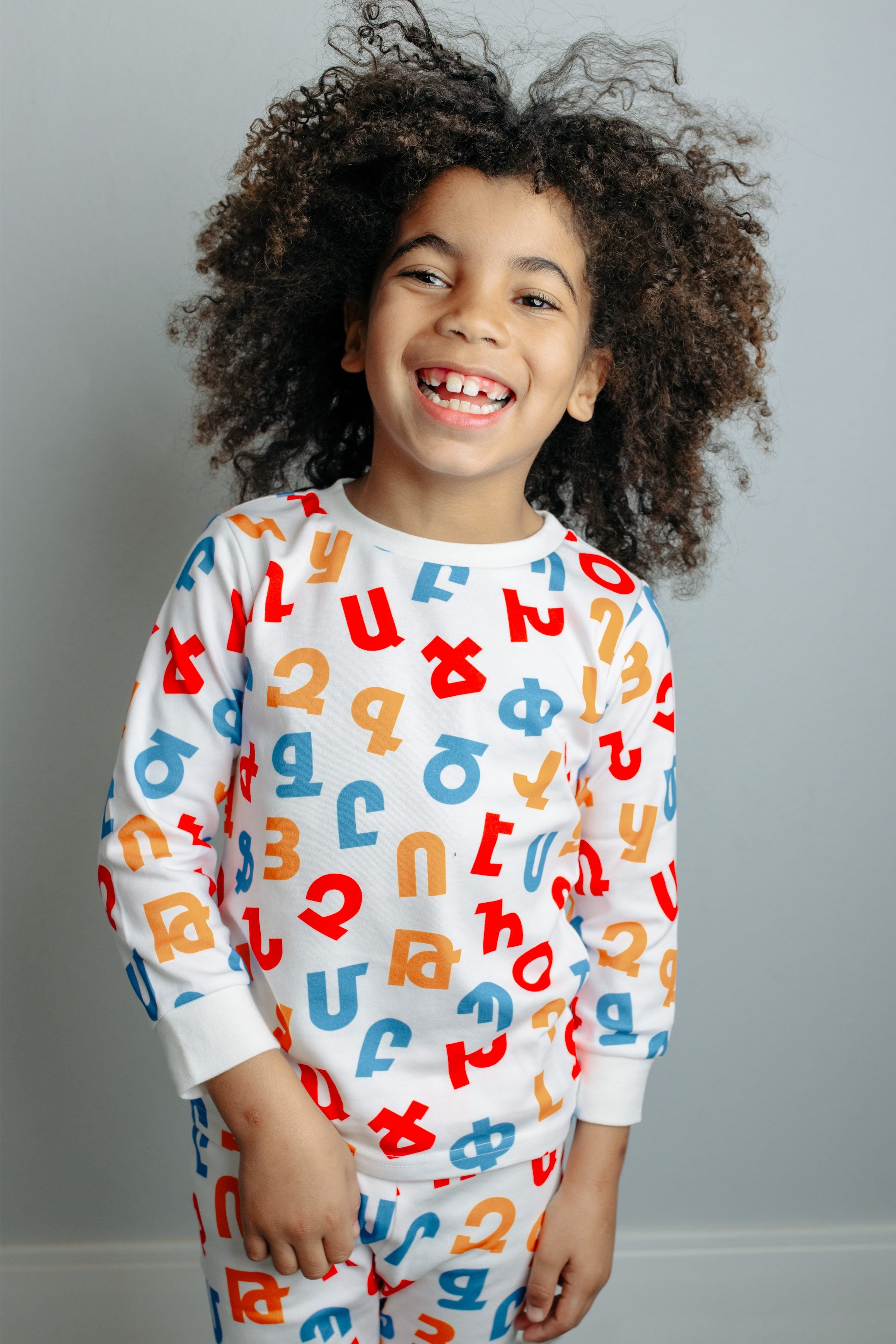 Toddler Armenian Alphabet ORGANIC Pajama Set