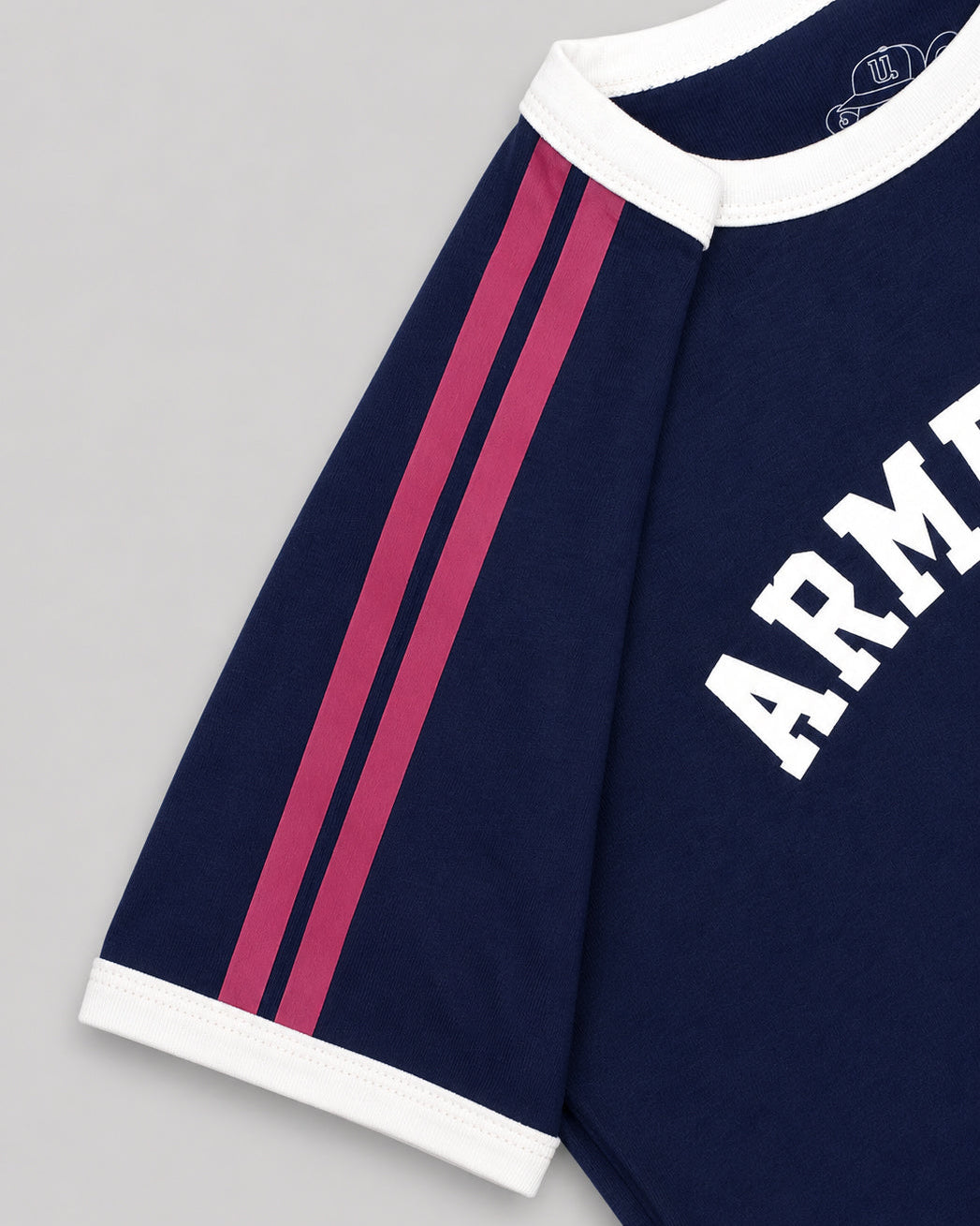 Armenia Varsity Cropped Baby Tee - Navy