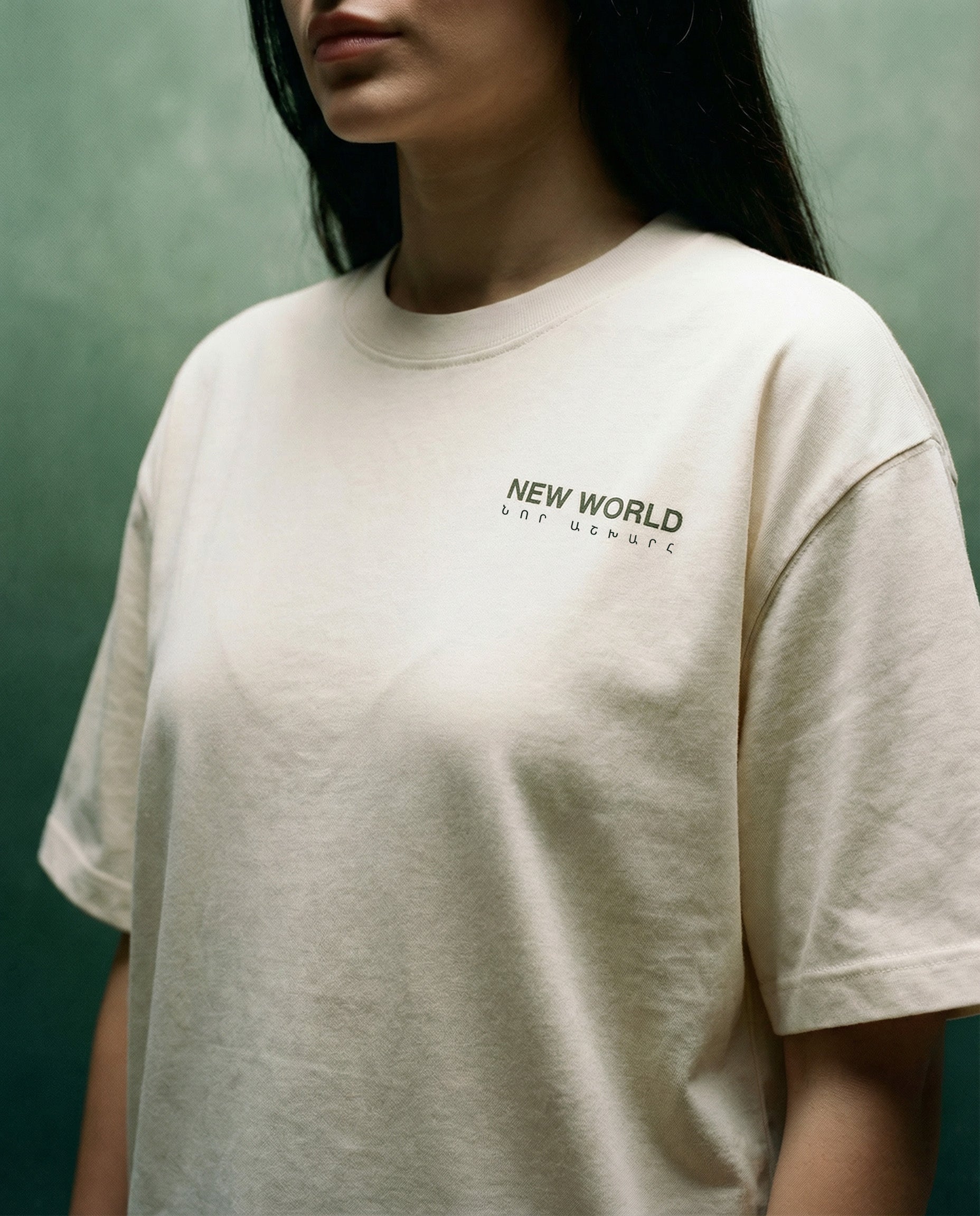 New World Loquat T-Shirt – Bone (Premium Boxy Fit)