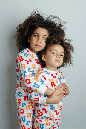 🔔IMPERFECT🔔  Toddler Armenian Alphabet ORGANIC Pajama Set