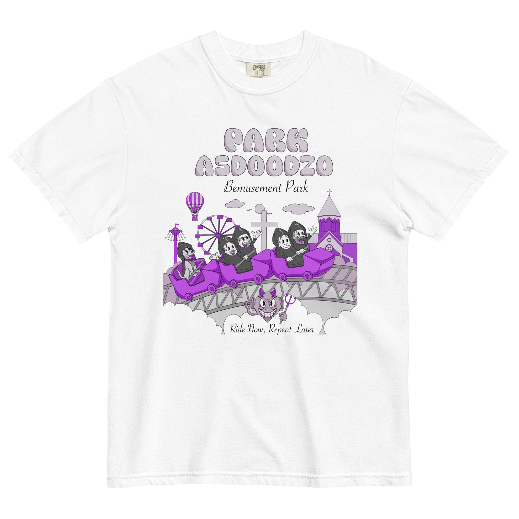◇ILLIGO◇ Drawing Park Overfit T-Shirt Back Melange Park Asdoodzo T-Shirt