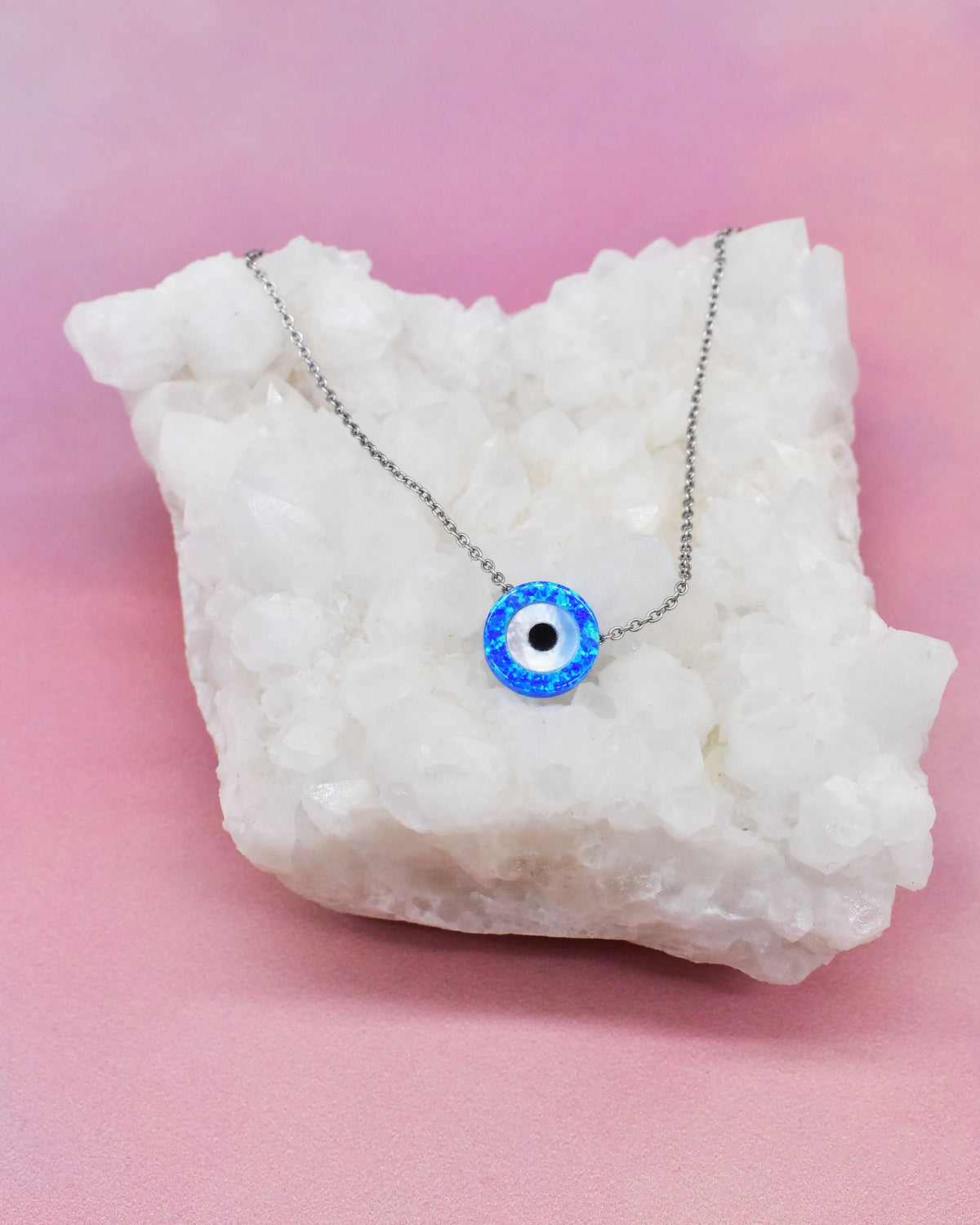 Opal Stone Evil Eye Necklace