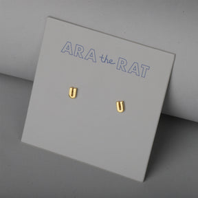Armenian Letter 18K Gold Plated Earrings