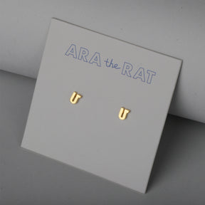 Armenian Letter 18K Gold Plated Earrings