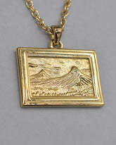 Gold Mount Ararat Painting Pendant Necklace