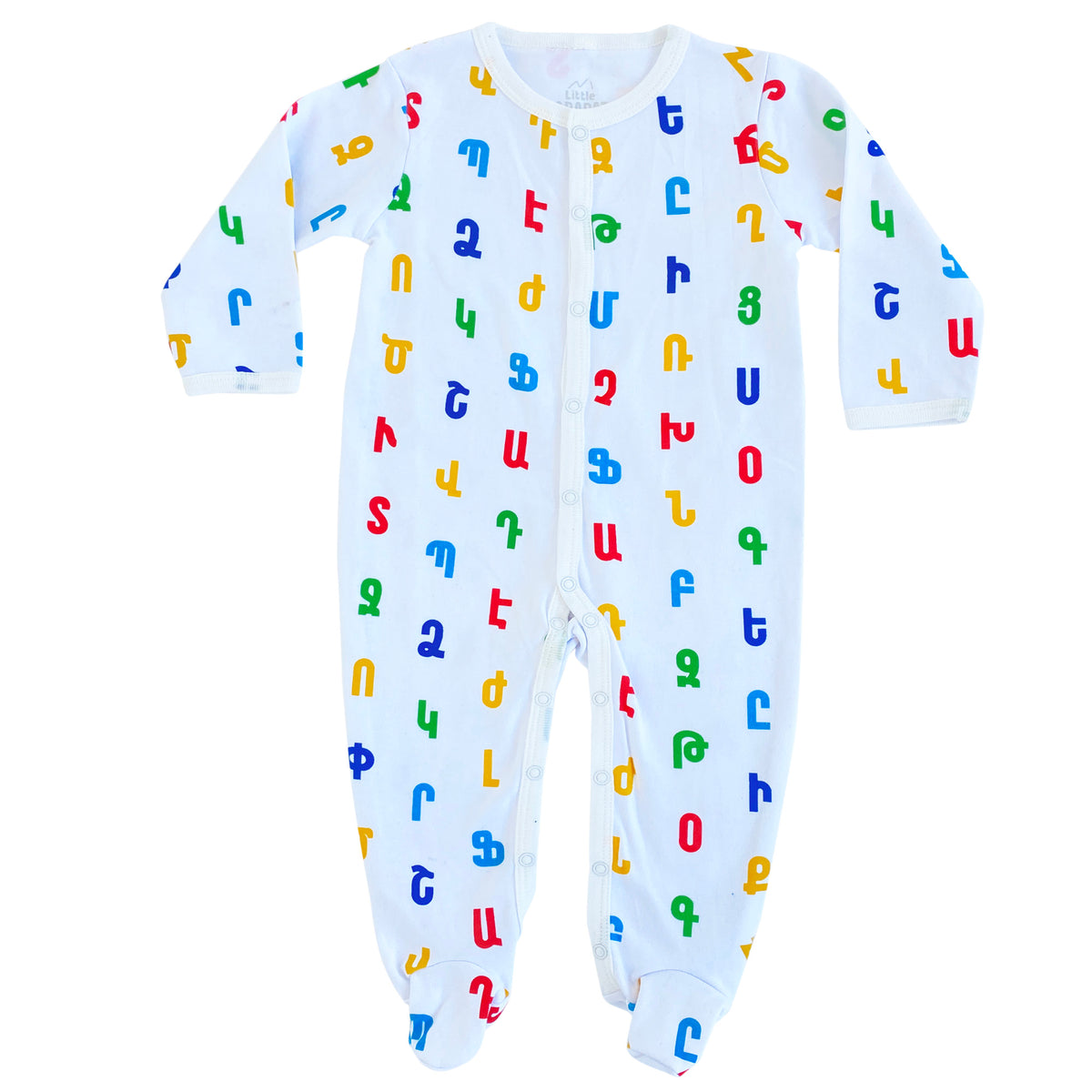 Armenian Alphabet Baby Footie Onesie