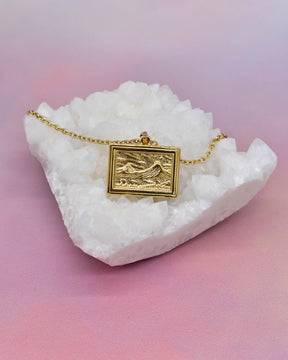 Gold Mount Ararat Painting Pendant Necklace