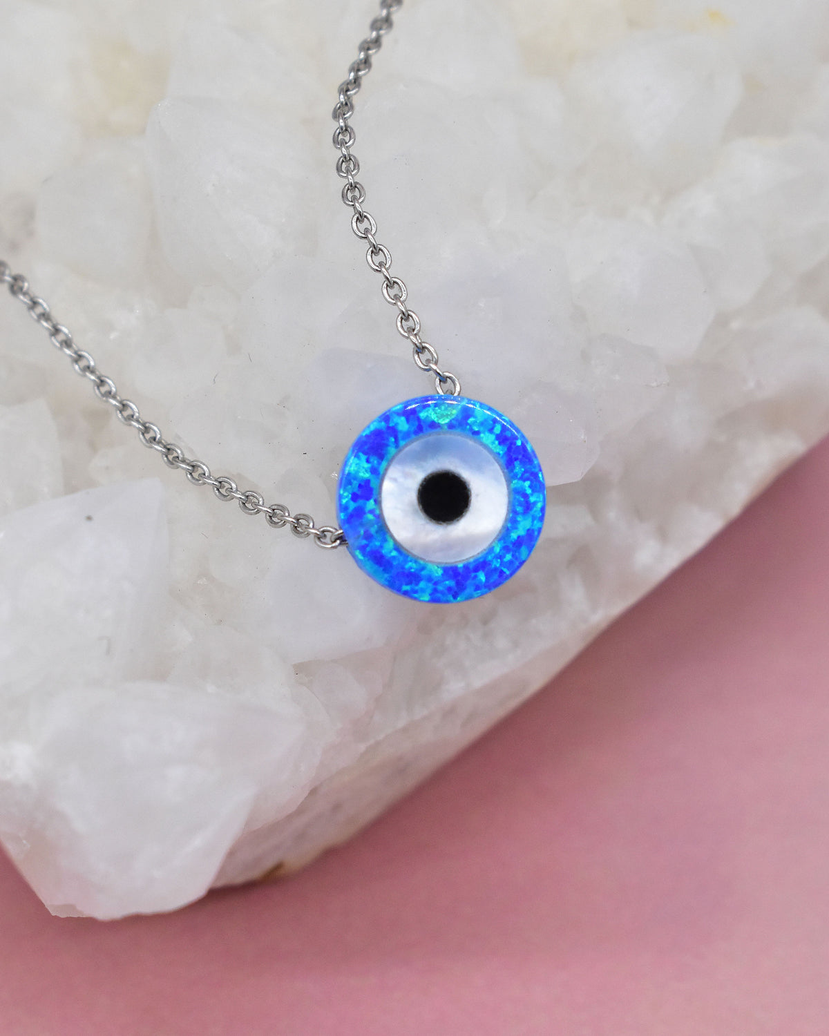 Opal Stone Evil Eye Necklace